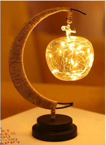 Ins Wind Iron Ornament Led Moon Star Shape Copper Wire Lamp