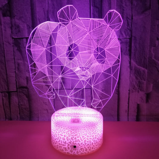 Nuevo Panda colorido LED táctil 3D luz nocturna decoración del hogar