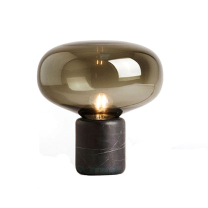 Lampe de Table de luxe en marbre minimaliste moderne, gris fumé, pour salon, chambre à coucher, bureau