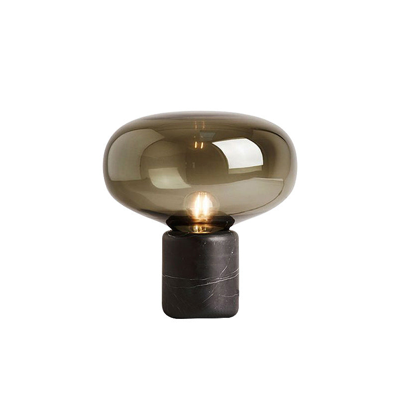 Lampe de Table de luxe en marbre minimaliste moderne, gris fumé, pour salon, chambre à coucher, bureau