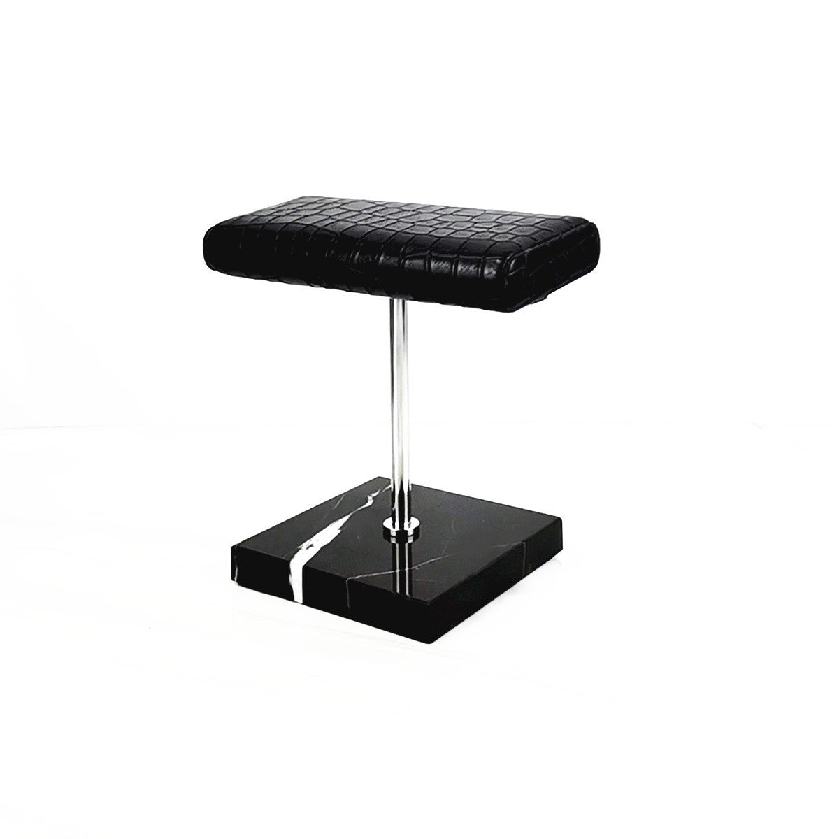 Soporte de mármol para joyería, soporte de exhibición para reloj, soporte de reloj de cuero de PU con almohada de mesa con soporte de Metal