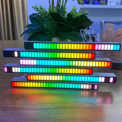 1Pcs 32Colorful Lamp Beads Rhythm Light 5V LED Music Rhythm Sound Control Atmosphere Light Car Atmosphere Light USB Night Light