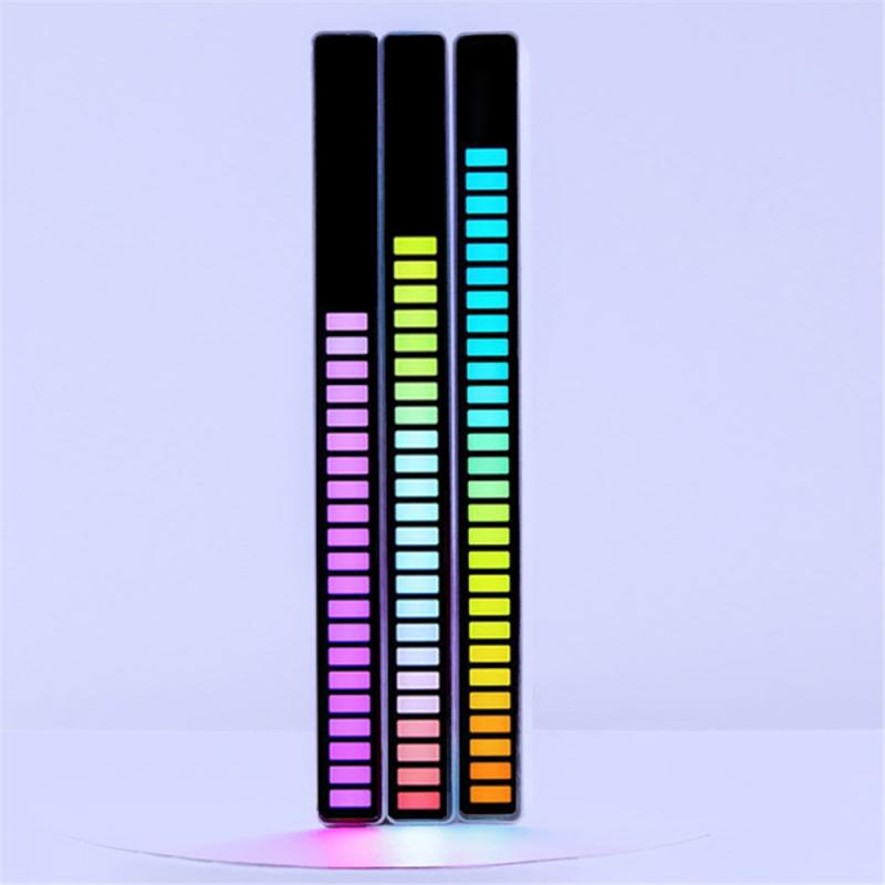 1Pcs 32Colorful Lamp Beads Rhythm Light 5V LED Music Rhythm Sound Control Atmosphere Light Car Atmosphere Light USB Night Light