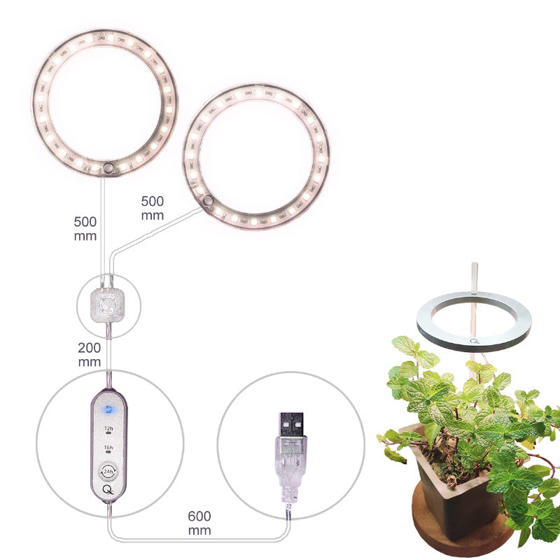 LED grandir lumière spectre complet ange anneau Phyto cultiver lampe USB Phytolamp pour plantes 5V lampe intérieur fleur serre plante semis