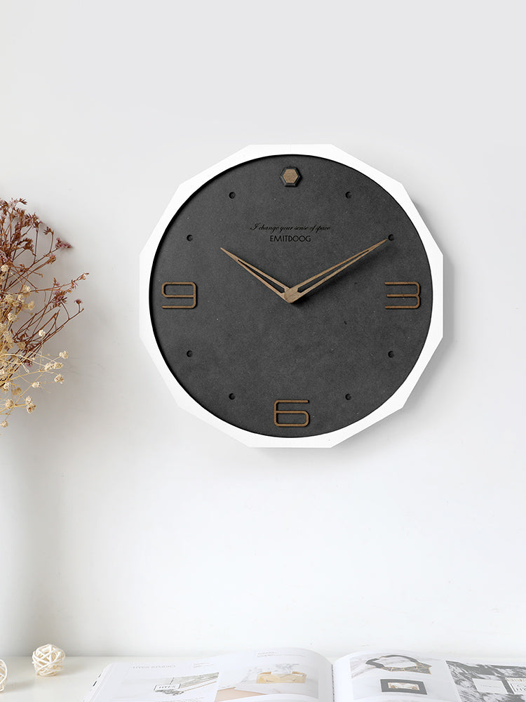 Nordic Iight Luxury Wall Clock Modern Minimalist Iiving Room Free Perforated Wall Clock Restaurant Creative Personality art Table