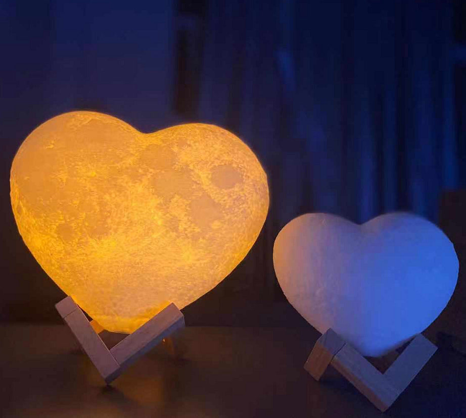 Veilleuse d'amour, lumière de lune en forme de cœur pour la Saint-Valentin