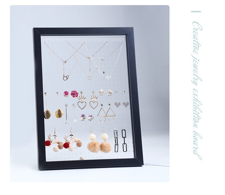 Wood Jewelry Rack Earrings Holder Stand Acrylic Sheet Earring Hanging Frame Eardrop Table Earring Bracket