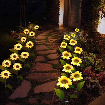 Lámparas solares LED de girasol Luces decorativas de luz solar