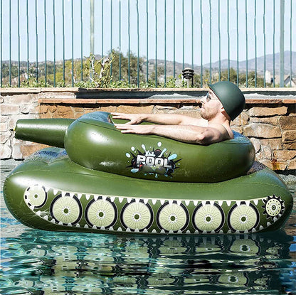 New Armored Vehicle Inflatable Tank Water Spray Swimming Ring Floating Row