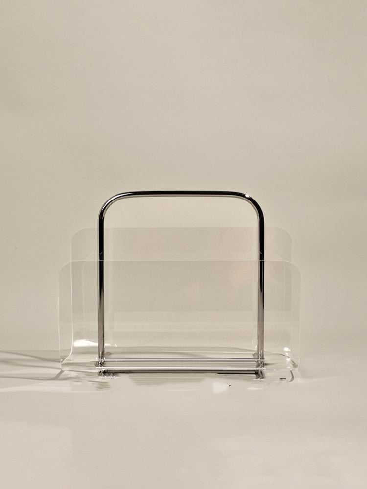 A Simple Luxury Acrylic Metal Bookshelf Model Room