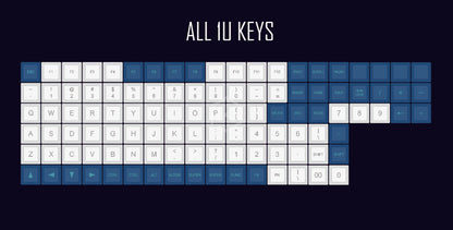 Laser Engraving Keycap  Blue And White Mechanical Keyboard