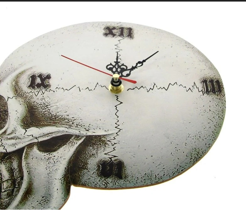 Reloj de pared con calavera de cripta, reloj de terror de Halloween