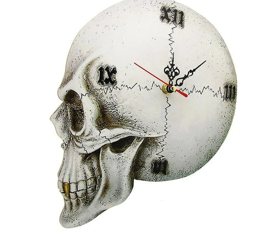 Reloj de pared con calavera de cripta, reloj de terror de Halloween