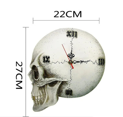 Reloj de pared con calavera de cripta, reloj de terror de Halloween