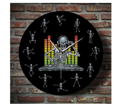 Dj Music Mix Skull Wall Clock Dancing Skull Clock Home Living Room Decoration Halloween