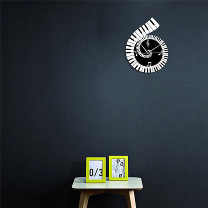 Décoration horloge murale clé triple Piano clavier Notes de musique décoration irrégulière horloge horloge murale transfrontalière