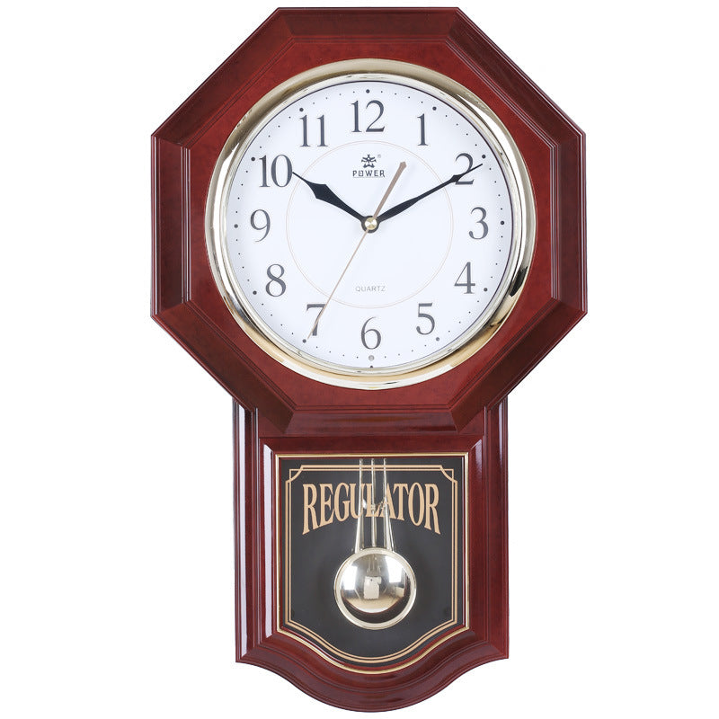 Retro Pendulum Clock Chinese Style Home Living Room Music Timekeeping Quartz Wall Clock