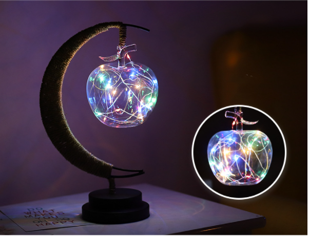 Ins Wind Iron Ornament Led Moon Star Shape Copper Wire Lamp