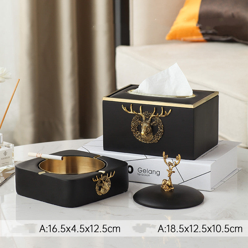 Simple Office Ashtray Nordic Ins Deer Decoration Creative Personality With Lid Living Room Tea Table Decoration