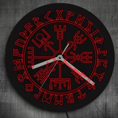 Horloge murale avec signe Rune, décoration de la maison, temps