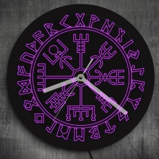 Sign Rune Home Decoration Time Wall Clock