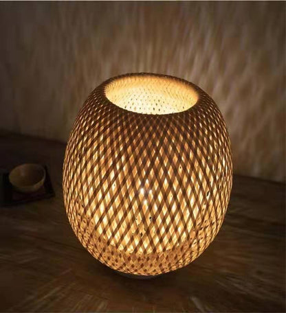 Bamboo Strip Weaving Simple Net Celebrity Homestay Decorative Table Lamp