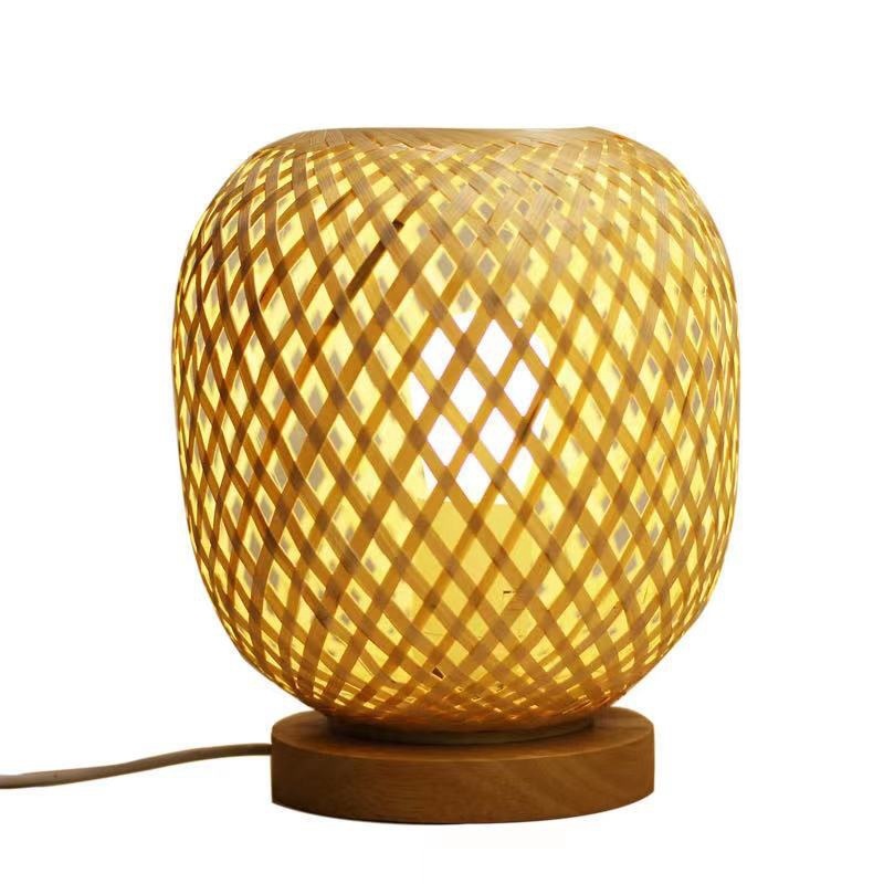 Bamboo Strip Weaving Simple Net Celebrity Homestay Decorative Table Lamp