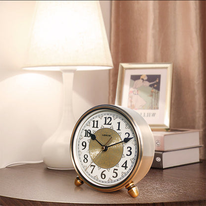 Metal Retro Table Clock Silent European Style Living Room