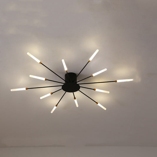 Plafonnier Led de feu d'artifice de salon d'atmosphère moderne minimaliste nordique