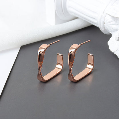 Minimalist Cold Wind Irregularly Twisted Earrings