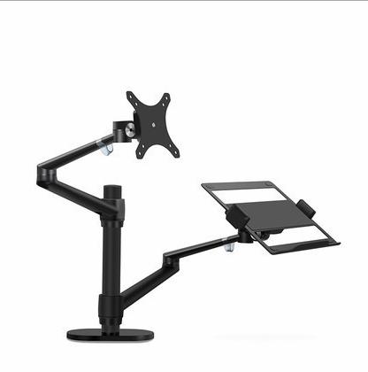 Soporte ergonómico multifunción de aluminio para ordenador portátil, soporte para Monitor de escritorio, movimiento completo con barra de columna