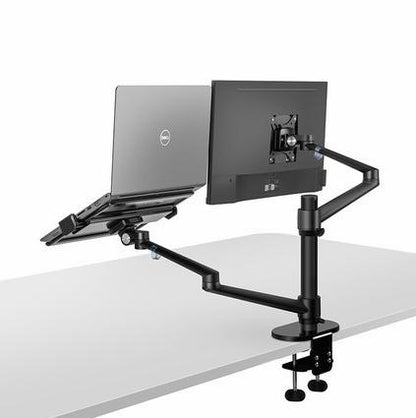 Soporte ergonómico multifunción de aluminio para ordenador portátil, soporte para Monitor de escritorio, movimiento completo con barra de columna