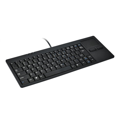 Teclado con panel táctil USB con cable MC-818 Pies de tijera ultrafinos silenciador incorporado HUB Mini oficina de negocios profesional