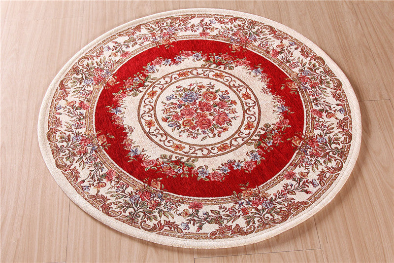 Round Carpet Custom Pastoral Style Living Room Coffee Table Mat