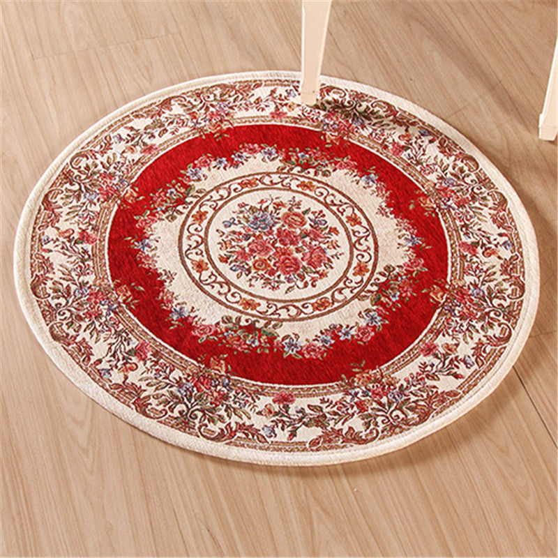 Round Carpet Custom Pastoral Style Living Room Coffee Table Mat