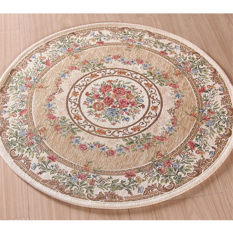 Round Carpet Custom Pastoral Style Living Room Coffee Table Mat