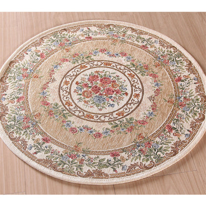 Tapis rond personnalisé de style pastoral, tapis de table basse de salon