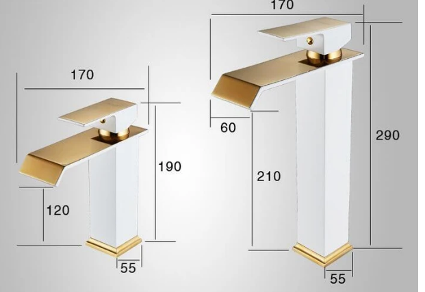 Grifo de lavabo totalmente de cobre, cascada de agua fría y caliente, pintura en blanco y negro, lavabo dorado, grifo de arte americano de estilo europeo