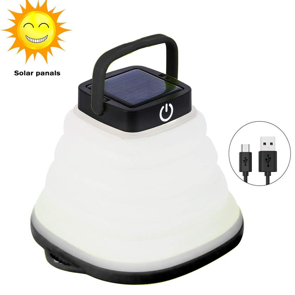 Luz plegable para acampar IP68, linterna Solar plegable impermeable, iluminación Solar para tienda, herramientas nocturnas recargables por USB para exteriores