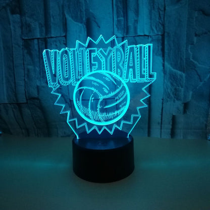 Luz nocturna LED 3D de voleibol.