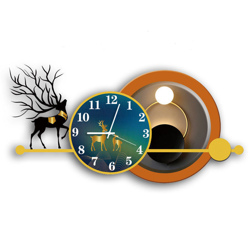 Living Room Home Deer Head Acrylic Clock