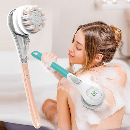 Multifunctional Electric Bath Brush Waterproof Rubbing Brush Six-in-one Long Handle Rubbing Back Bathing Face Rubbing Feet Rubbing Artifact