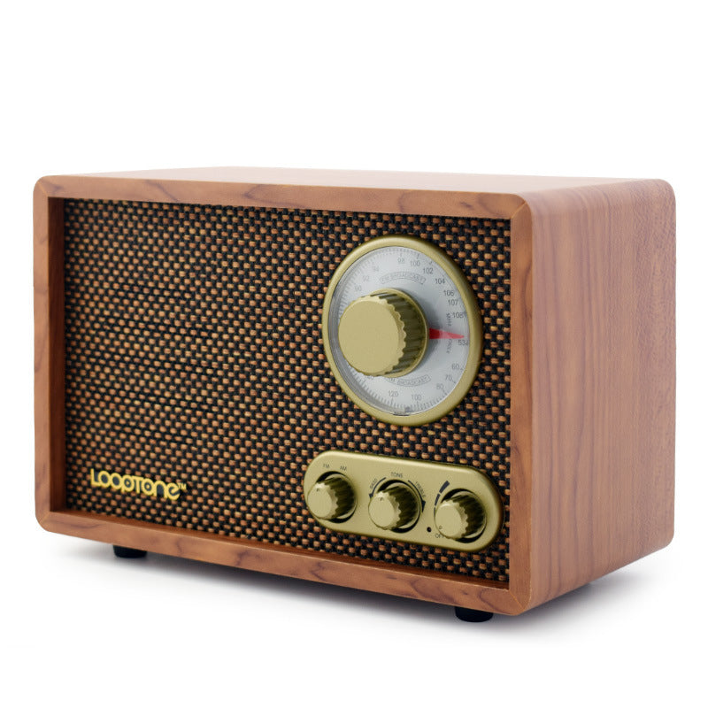 Radio Bluetooth casera semiconductora antigua de madera