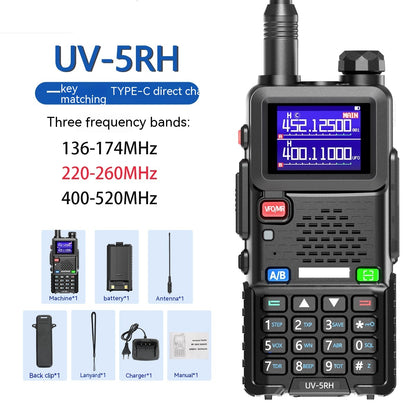 Walkie-talkie UV5R UV-5RH Carga directa tipo C con coincidencia de frecuencia con un clic