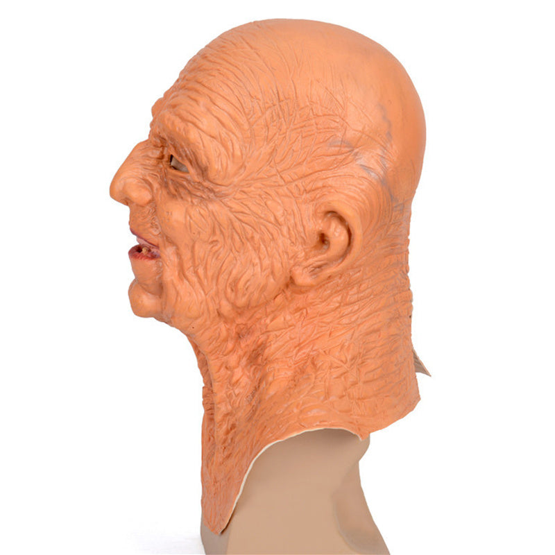 Halloween Granny Grandpa Wig Old Man Mask Latex