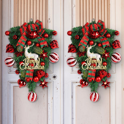 Guirlande d'arbre de Noël à l'envers, décorations de cour extérieures