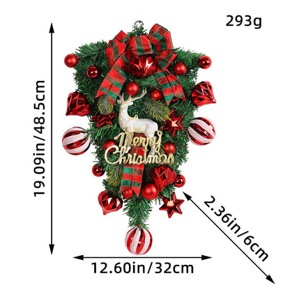 Guirlande d'arbre de Noël à l'envers, décorations de cour extérieures