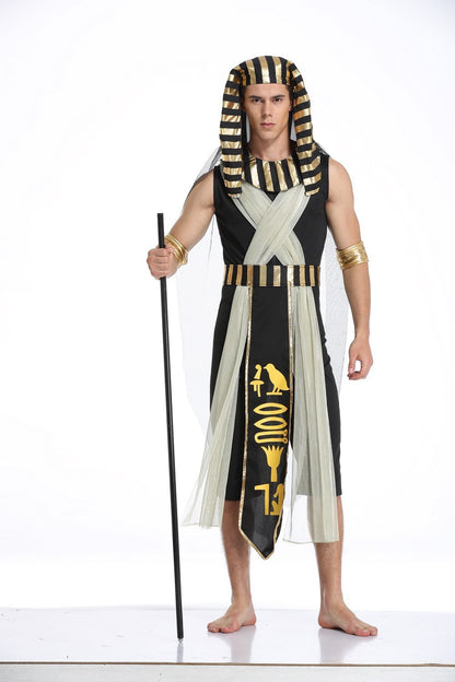 Costume d'Halloween Cosplay Pharaon égyptien Cléopâtre Déesse grecque Scène Opéra Spectacle Robe de spectacle