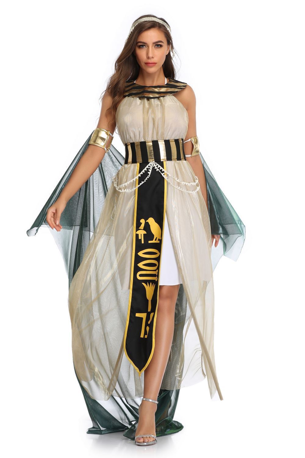 Disfraz de Halloween para cosplay, faraón egipcio, Cleopatra, diosa griega, espectáculo de ópera, vestido de actuación