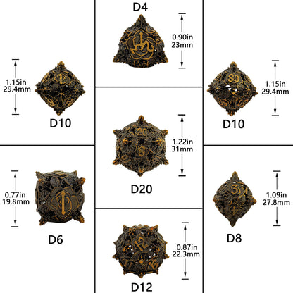 Dés de jeu de table en polyèdre creux en métal